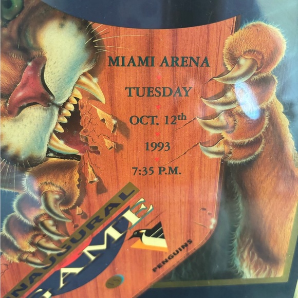 1993 Florida Panthers and inaugural season program on plaque - Picture 2 of 3